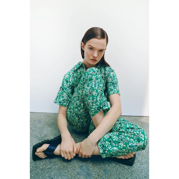 Zara Floral Printed Cotton Jumpsuit - Picture 13 of 13